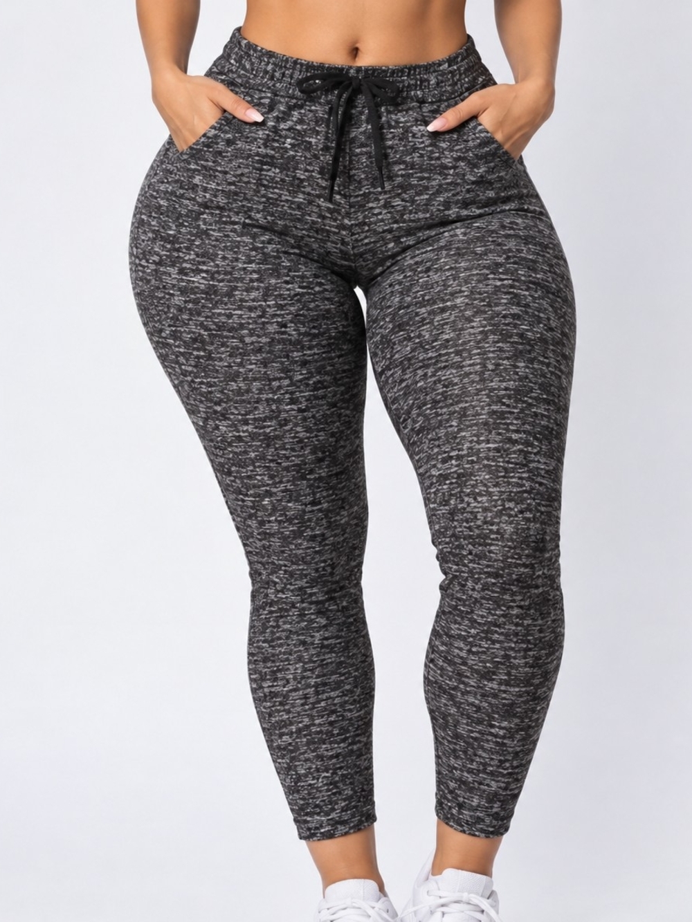 Scorpio Sol Charcoal Space-Dye High-Rise Drawstring Leggings
